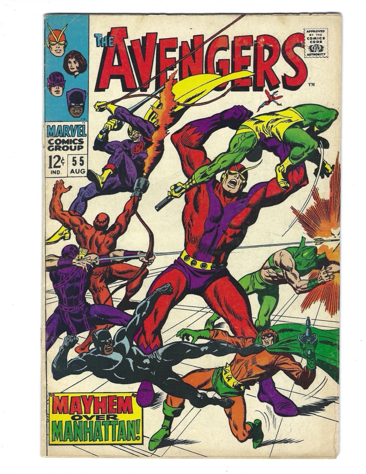 Avengers #55 1968 Flat and glossy! 1st Appearance of Ultron! Combine Ship