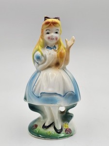 Walt Disney 1960 Alice In Wonderland Porcelain Ceramic Figure Wales Japan FLAWS