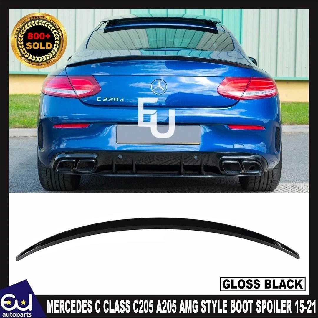 FOR MERCEDES C CLASS COUPE C205 A205 AMG STYLE REAR BOOT TRUNK LIP SPOILER GLOSS