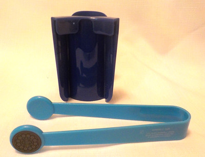 2021 OREO Blue Plastic Cookie Holder & Tongs ONLY- NO Oreo Glass Use Any Cup Mug