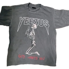 Kanye West Yeezus God Wants You Tour Merch 2013 T Shirt Size Small Gray