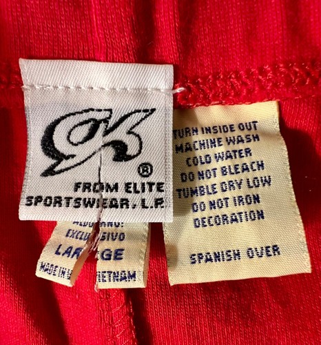 GK RED UNISEX CHILD LARGE COTTON WHITE STRIPE ATHLETIC/CASUAL SHORTS Sz CL - Picture 8 of 9