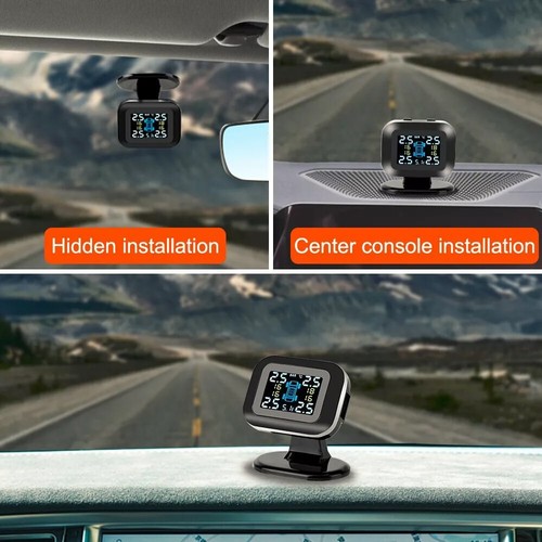 Sistema de monitor de presión de neumáticos TPMS solar inalámbrico para automóvil 4 sensores externos LCD - Imagen 5 de 14
