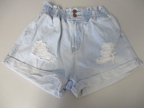 Girls/ Teens Stressed Denim Shorts Size 14 by USED Denim Dept High Elastic😊