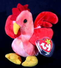 VINTAGE 1996 TY ORIGINAL BEANIE BABIES STRUT THE ROOSTER PRISTINE RETIRED MINT 
