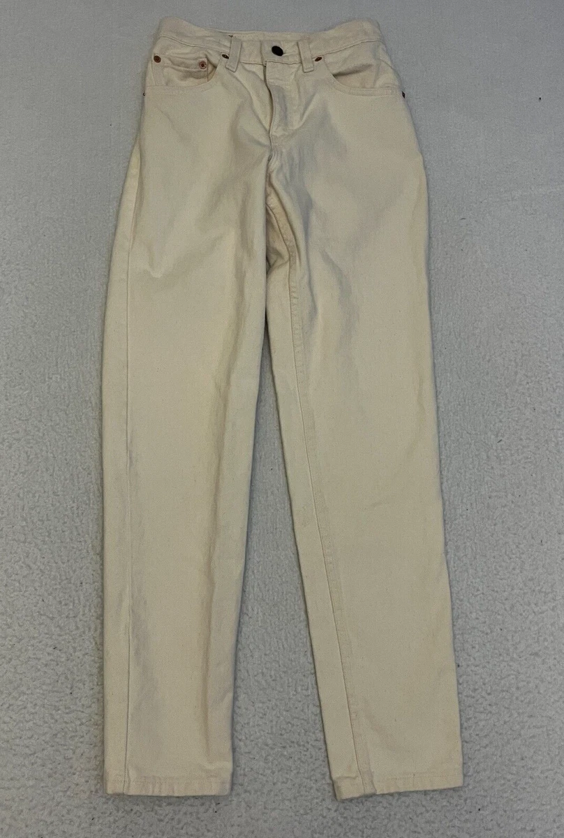 Levis 550 White Denim Jeans Made In USA Womens Size 1 MED READ