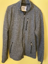 Sonoma Sweater Jacket Full Zip Mens X Large 3 Pockets Mock Neck XL Casual Gray
