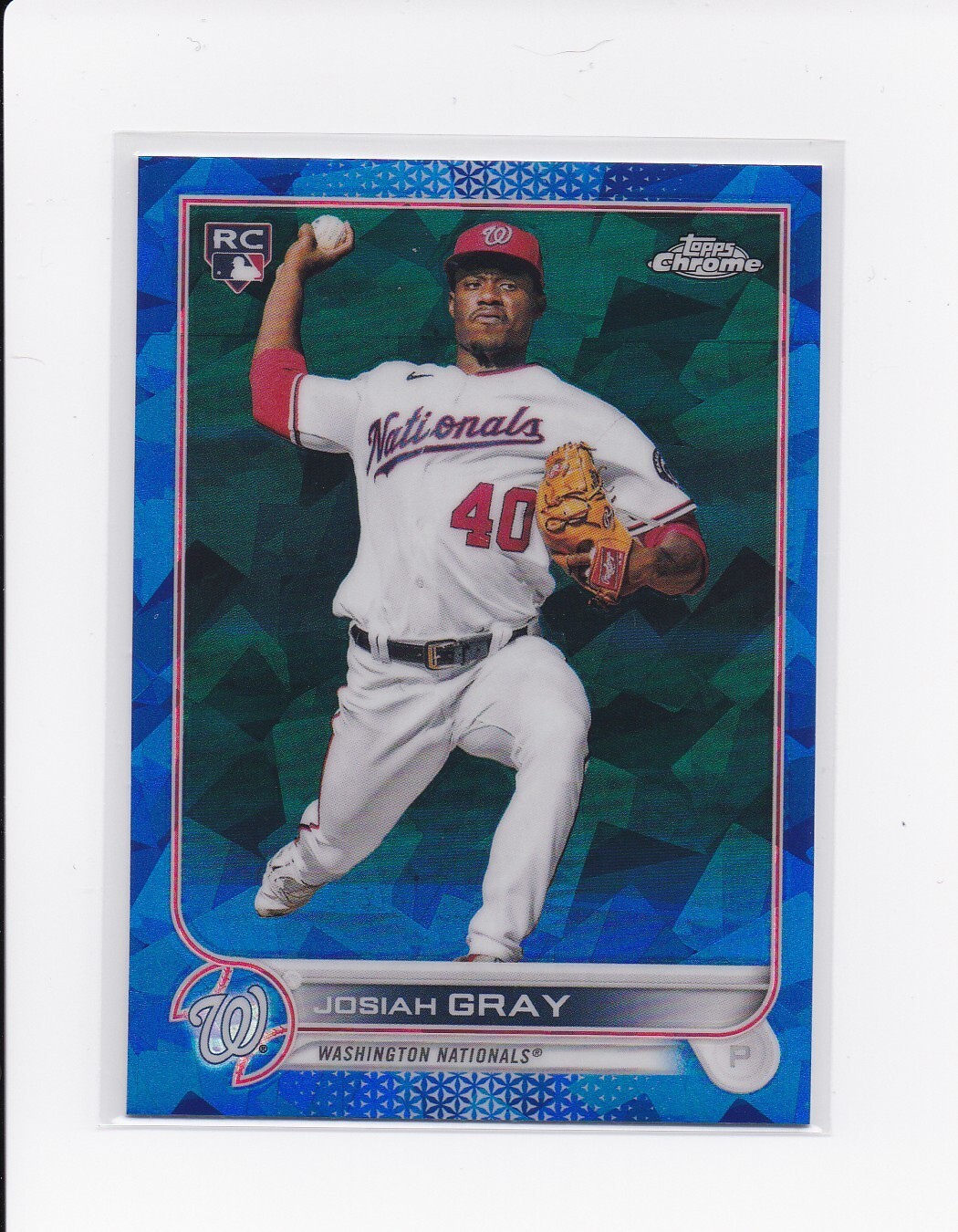 2022 Topps Chrome Sapphire Baseball Josiah Gray RC #43 Rookie Nationals