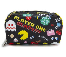 Lesportsac G842 Pac-Man 1974 Power Pellets Makeup Rectangular Cosmetic Bag Pouch