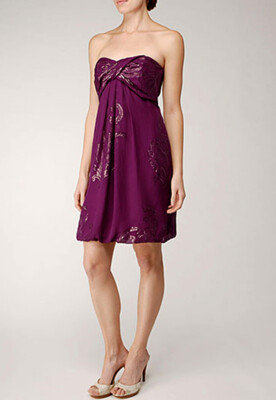 Nicole Miller COPPER DIOSA LUNA DRESS Sz 10 Berry