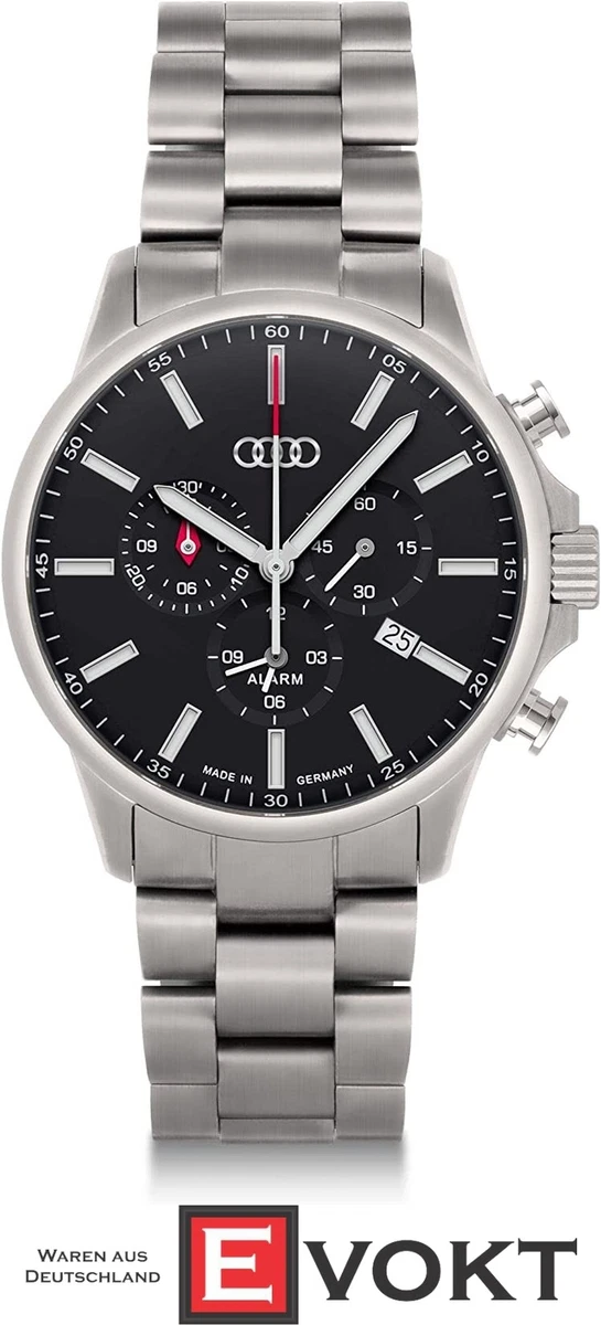 Original Audi Chronograph Titan Men s Wristwatch Silver Black 3102200200 Watch