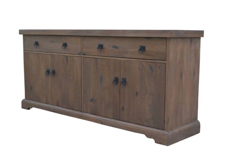 HALSI BUFFET TABLE SIDEBOARD MANGO TIMBER 4 DOORS 2 DRAWERS ANTIQUE WALNUT - Picture 3 of 5
