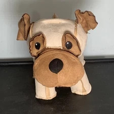 Weighted Leather Dog Plush/Stuffed Animal Toy 9” Sand Filled Paws Stuffing