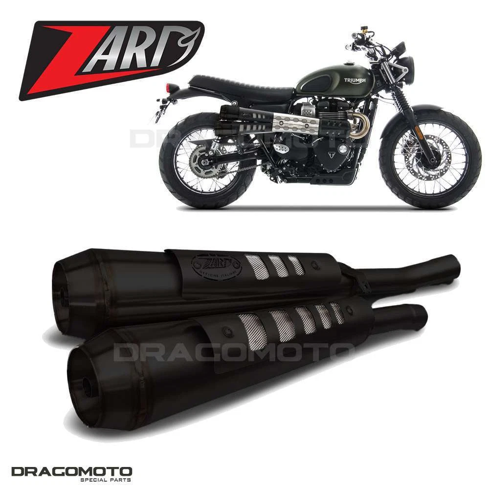 TRIUMPH STREET SCRAMBLER 2021 2022 ZARD Pot chappement Noir