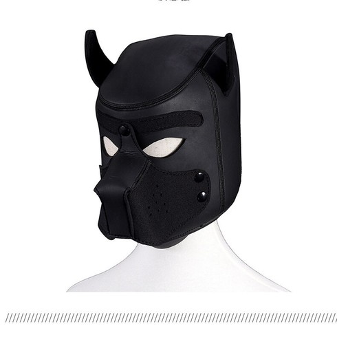 Padded Latex Rubber Role Play Dog Mask Puppy Cosplay Full Head for Couples BDSM - Picture 6 of 30