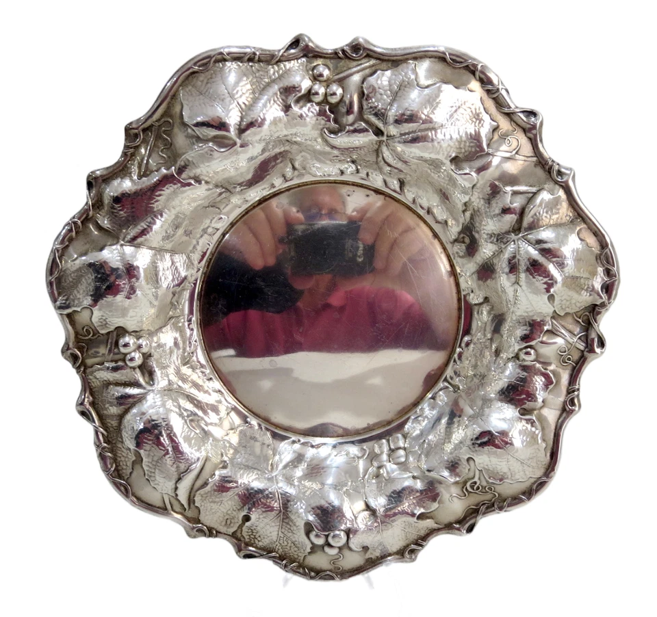 ANTIGUO REPOUSSEE - Platos de plata esterlina art nouveau - cuencos whiting Foto 3 de 4