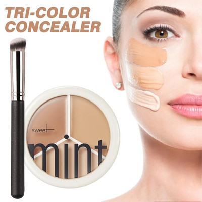 3 Steps Face Sculpting Tricolor Concealer Repair & Cover Spots Marks Acne Best