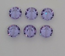 6pc Swarovski Crystal Alexandrite 10mm Lentil 5100 Beads; Color Changing Rare