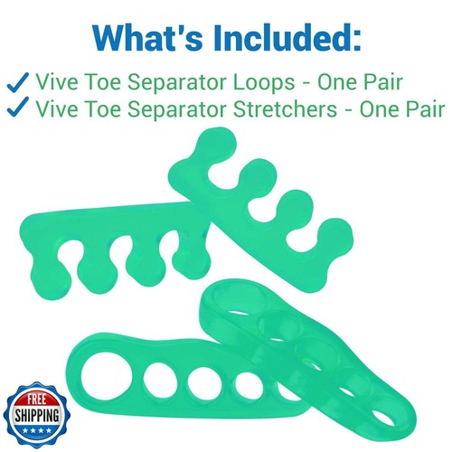 ViveSole Toe Separators for Men and Women Medium (2 Pairs) - Silicone Gel Spr - Picture 3 of 5