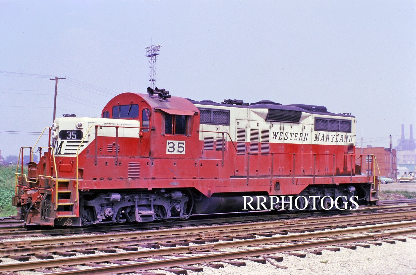 RAILROAD PRINT WESTERN MARYLAND WM EMD CROPPED NOSE GP9 LOCO 35 eBay