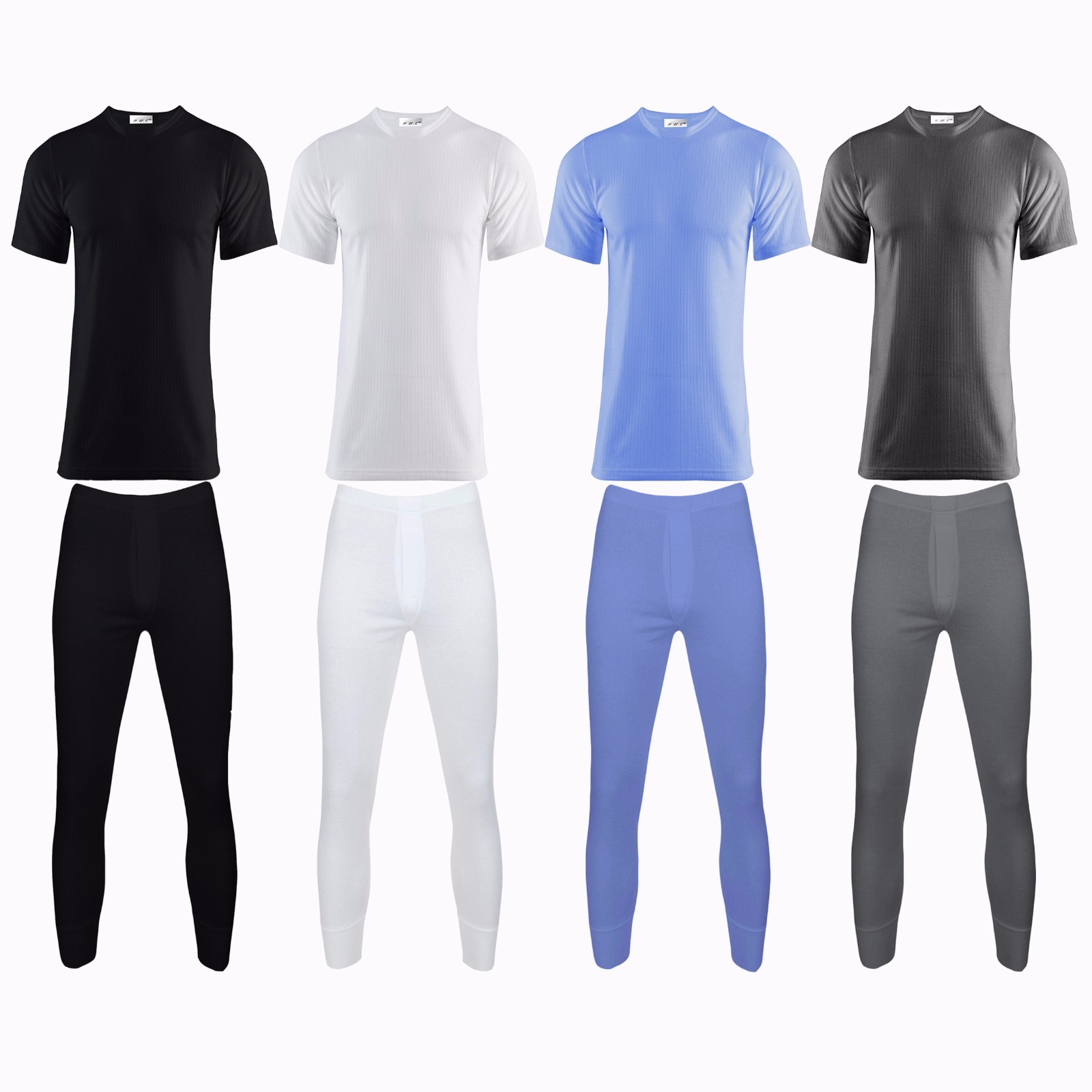 FULL SET MEN'S THERMAL UNDERWEAR, SHORT SLEEVE VEST TOP, LONG JOHN Sizes SXXL eBay