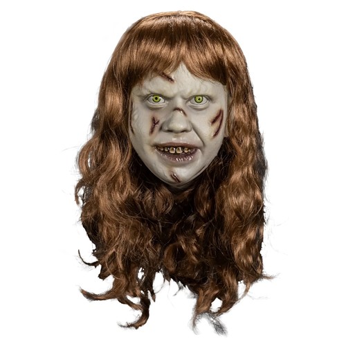 Exorcist Regan Mask Deluxe Injection With Hair Trick or Treat Studios New - Picture 9 of 12