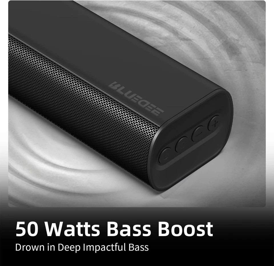 Barras de Sonido Bluetooth Montables para TV 16 Pulgadas con Bajos y Mando a Distancia 50W Foto 3 de 4