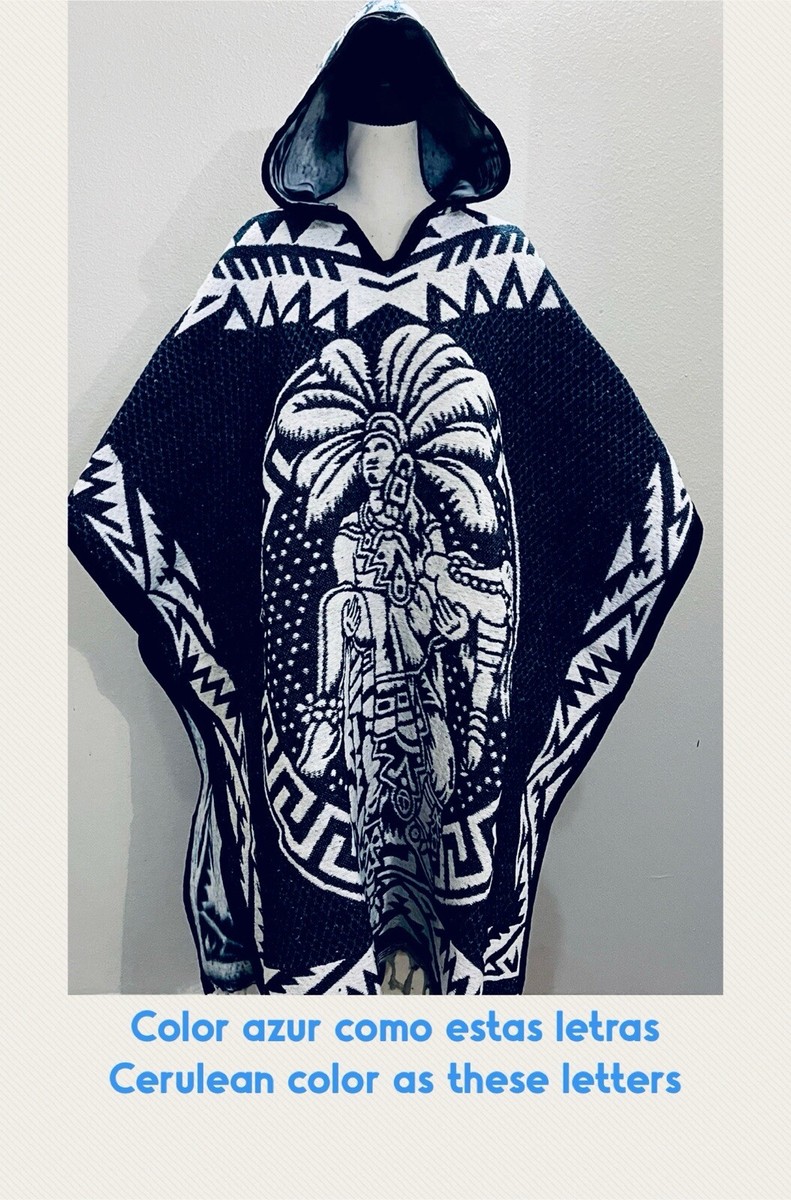 Mexican Double Sided PONCHO Aztec Calendar Poncho Mexicano