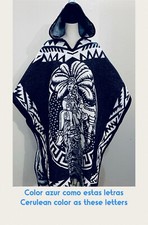 Mexican Double Sided PONCHO Aztec Calendar Poncho Mexicano Calendario Azteca