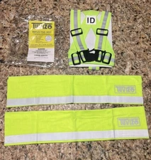 Tuvizo Yellow Reflective Strap Safety Vest & 2 Bandanas NIP
