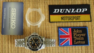 SEIKO JOHN PLAYER DUNLOP SPONSOR PROMO MOD NIB BLACK DIAL DIVER + WATCH BOX SET