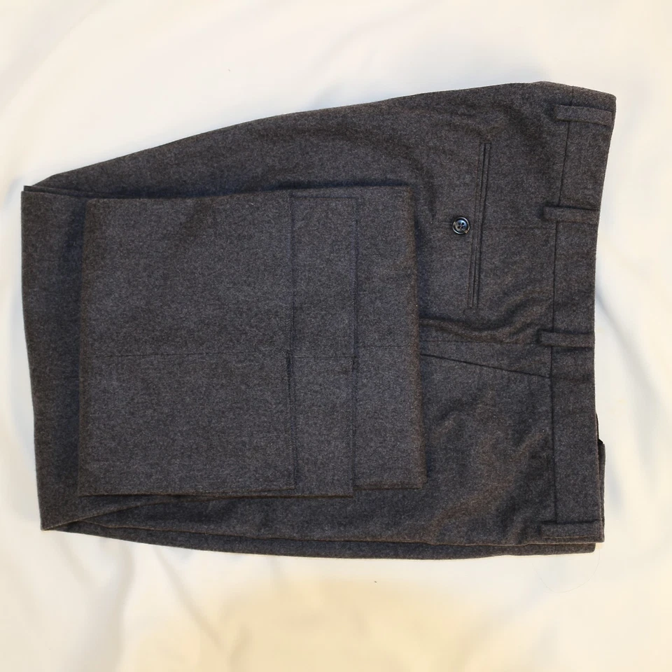 Pantalones de vestir Ralph Lauren Black Label Italia nuevos grises lisos para hombre talla 38" W x 38" L Foto 2 de 4