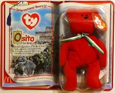 OSITO the Bear  McDonald's Ty Teenie Beanie Baby 2000 NEW with "Oakbrook" Error