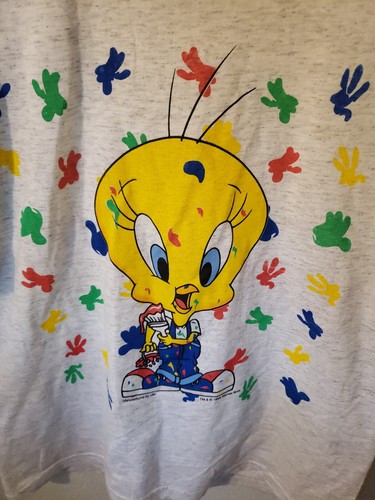 Vintage 1998 Looney Tunes Tweety T-shirt Deadstock New with tags Boys XL (18-20) - Picture 2 of 7