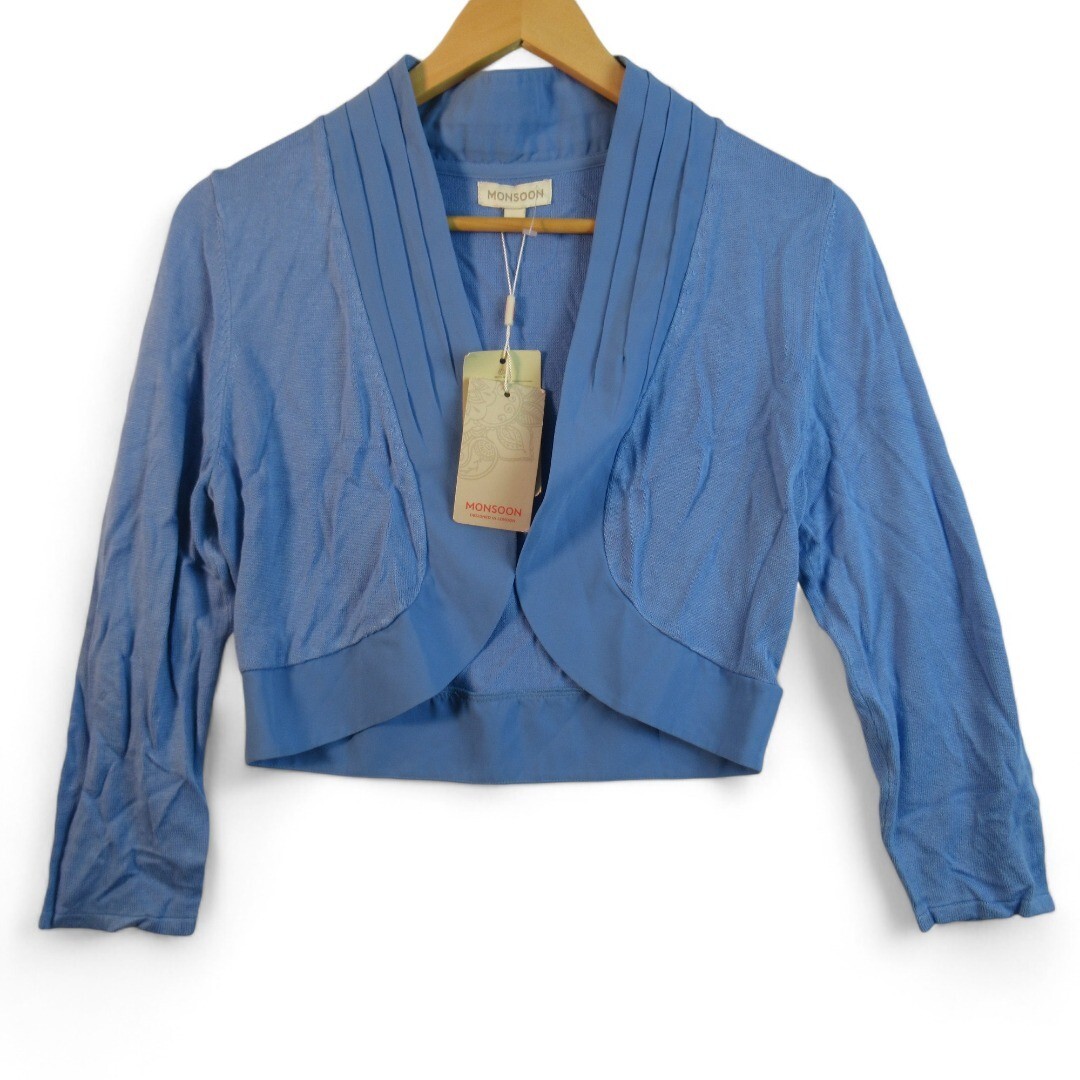 Monsoon Cardigan Bolero Jacket Size Medium Aqua Blue Octavia Tags  Preloved