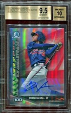 RONALD ACUNA 2017 Bowman Chrome rookie # / 150 Auto BGS 9.5 AU 10 GEM NL MVP !!
