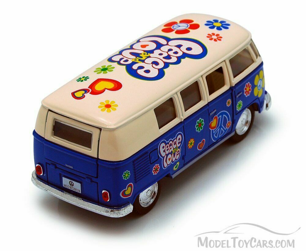1962 Volkswagen Classical Bus, VW, Peace Love, Diecast Model Toy