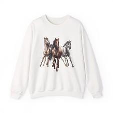 Horses Sweatshirt, Horseback Riding Horses Animals Lovers Sweatshirt