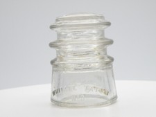 Vintage WHITALL TATUM Co. No. 3 Glass Insulator CLEAR Made in USA Marked 5-41 A