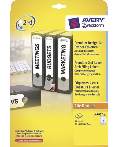Avery Étiquettes De Dossier 80X Minces Longues A4 Étiquettes De Dos - Afbeelding 2 van 7