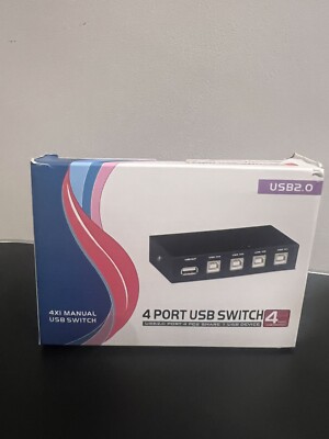  Tragbarer 4-Port USB 2.0 Sharing Switch für Drucker/Scanner/andere USB-Geräte