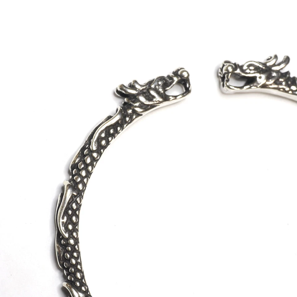 925 Silber Drachen Armreif Gr.M Armspange Kelten Wikinger Drachenarmreif Damen - Bild 3 von 4