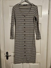 Long sleeve Stripped midi dress size 12 from Very. Brown, beige cream & black