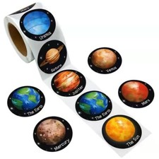 Kids Educational Solar System Planet Planets Outer Space Sticker Stickers 50pc