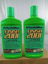 2x Vintage Turtle Wax Finish 2001 Car Polish 16 Oz Full Green Bottle Unused 