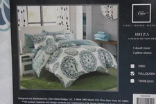 Chic Home Designs Ibiza 3 Piece Reversible Boho Medallion Geometric Duvet Set