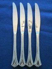 SET 4 DINNER KNIVES! Vintage INTERNATIONAL SILVER stainless: Indonesia EXC