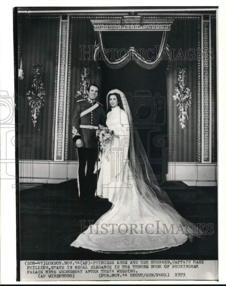 1973 Press Photo Princess Anne Captain Mark Phillips after