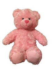 Build A Bear Pink Teddy Bear Plush Blue Eyes Soft Stuffed Animal Toy 16" BABW