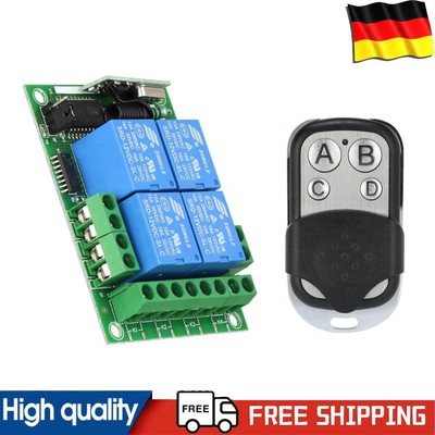 433MHz Relay Remote Control 4CH Relay Receiver Module Remote Control Switch